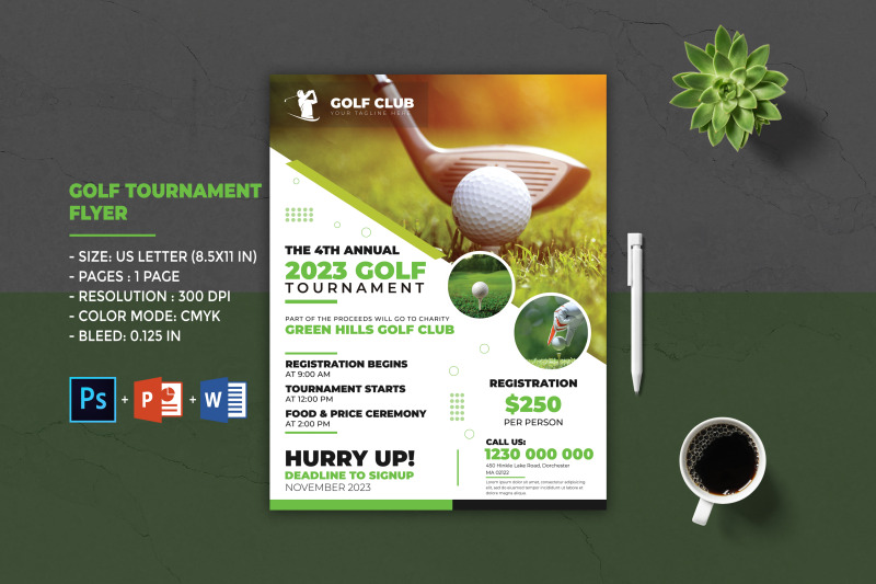 Golf Tournament Flyer Template | Golf Flyer Template By Designscozy ...