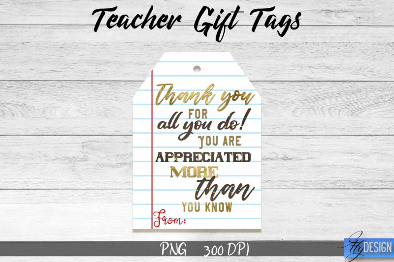 Teacher Gift Tag Sublimation | Teacher Tag PNG Design | Gift Label By ...