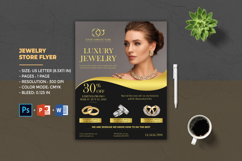 Jewelry Store Flyer Template | Product Display Flyer By