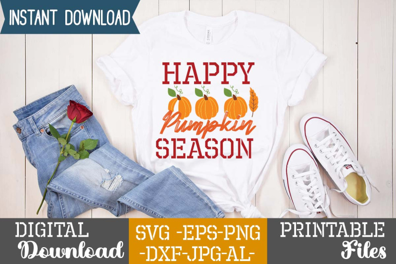 Happy Pumpkin Season SVG Cut File By Design get | TheHungryJPEG