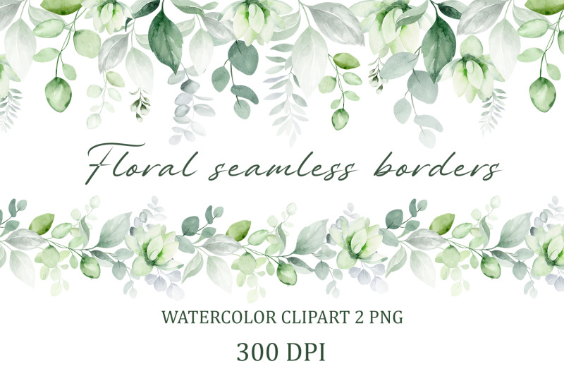 Grass clipart. Spring watercolor flowers. Floral border PNG. By ...