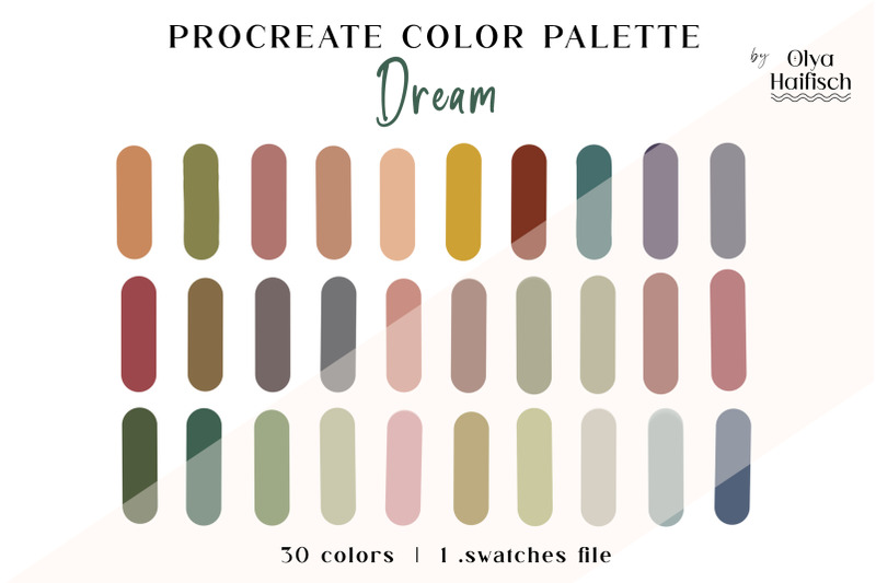 Boho Procreate Color Swatches. Trendy Muted Color Palette By Olya ...