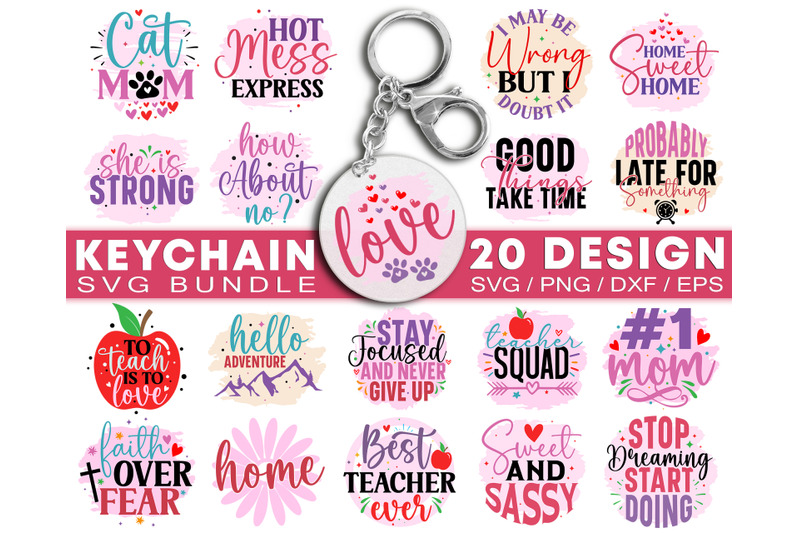 Keychain SVG Bundle By Bundlestshirt | TheHungryJPEG