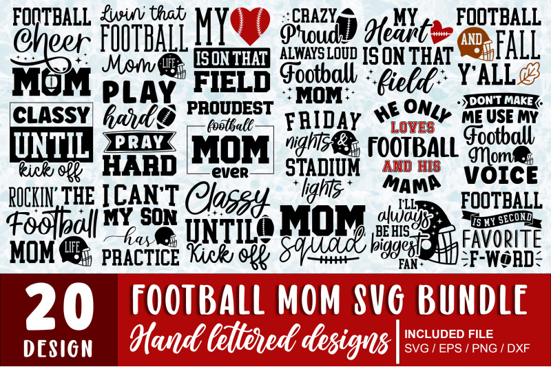 Football Mom Bundle By Bundlestshirt | TheHungryJPEG