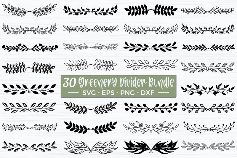 Greenery Leaf Divider Svg Bundle By Bundlestshirt | TheHungryJPEG