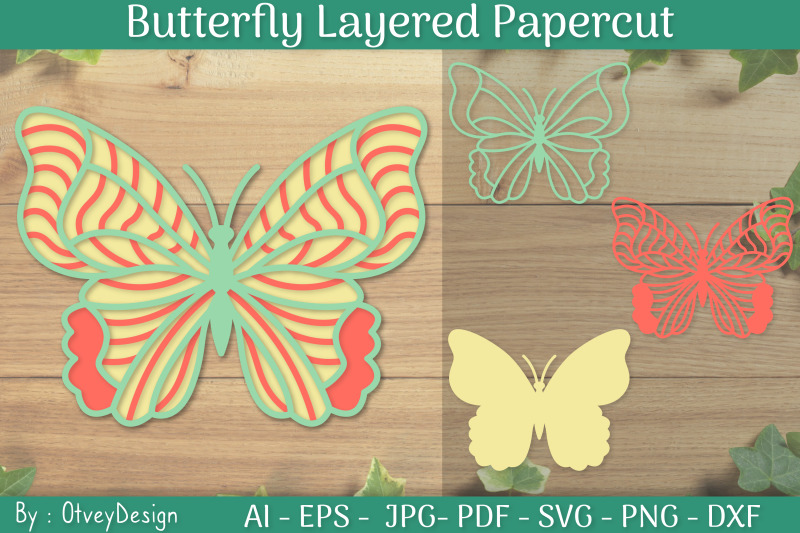 Layered Papercut Butterfly By Otvey Design | TheHungryJPEG