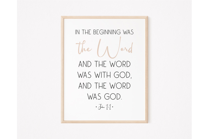 In The Beginning Was The Word, Bible Verse Printable, Scripture Art By 