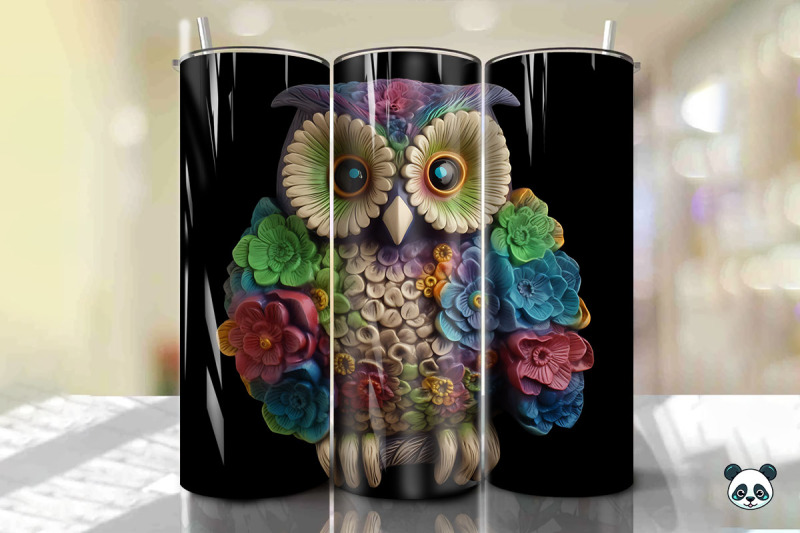 Colorful 3d Owl Tumbler Wrap Png By Chippoadesign 