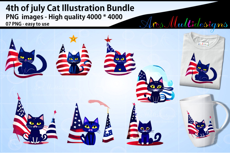 cyte cat illustration bundle By ArcsMultidesignsShop | TheHungryJPEG