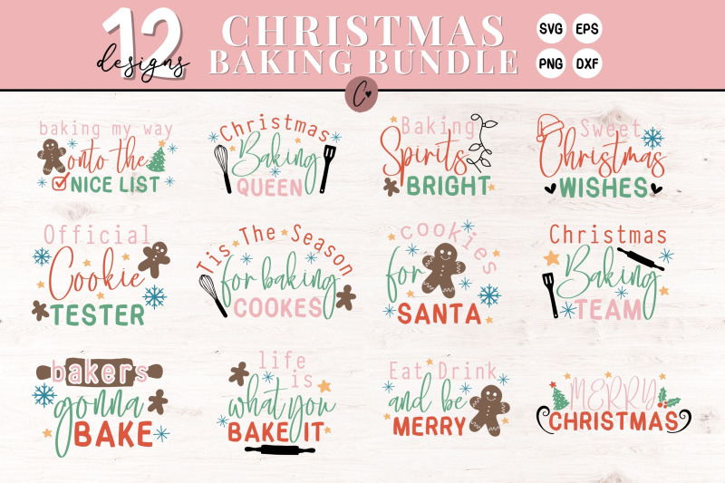 Christmas Baking SVG Bundle By Christine Fleury | TheHungryJPEG