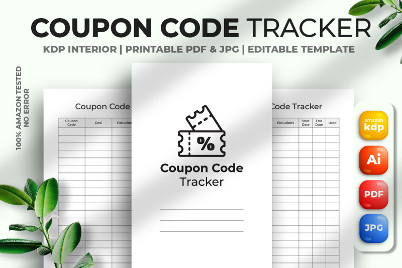 Coupon Code Tracker Kdp Interior By M9 Design TheHungryJPEG