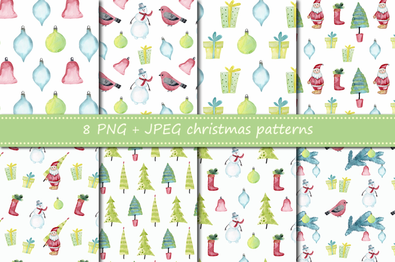 Christmas patterns By Elen | TheHungryJPEG