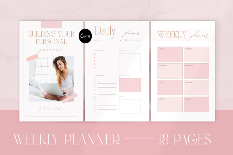 Undated Yearly Digital Planner Canva By Tasha_illustration | TheHungryJPEG