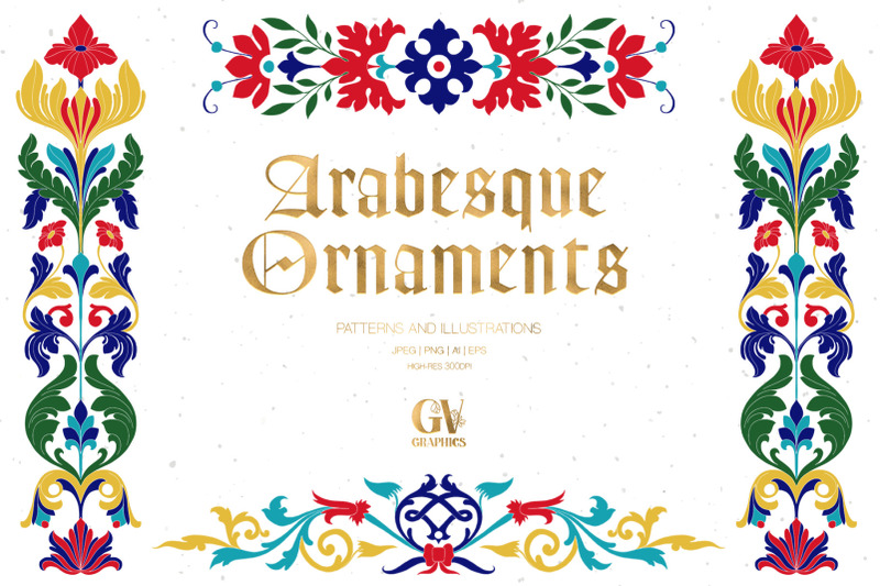 Arabesque Ornaments Collection By GVGraphics TheHungryJPEG