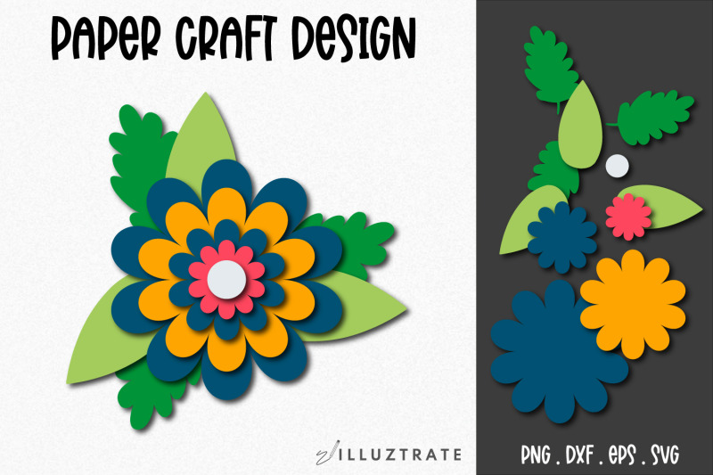 Paper Flower Template | Layered 3D Flower SVG Cut File By PicPixPic ...