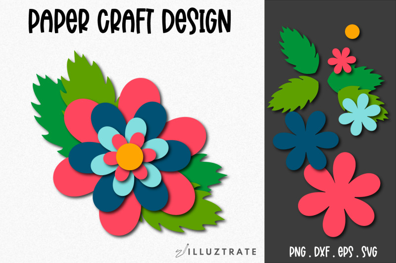 Paper Flower Template | Layered 3D Flower SVG Cut File By PicPixPic ...