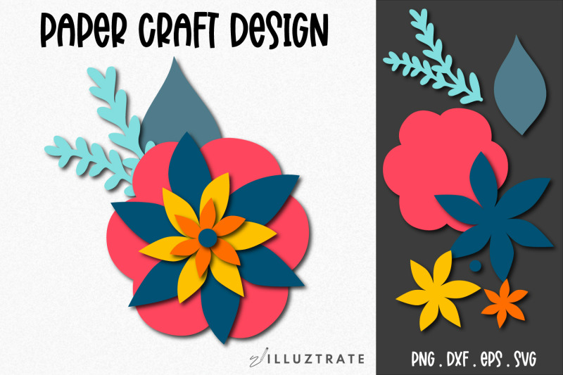 Paper Flower Template | Layered 3D Flower SVG Cut File By PicPixPic ...