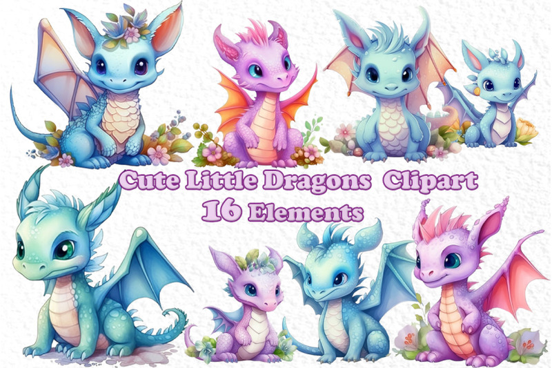 Little Dragons Clipart,Magical clipart,Kids Clipart Nursery By ...