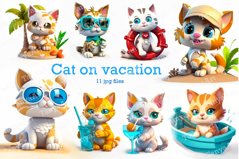 cats on vacation By TanyaArt TheHungryJPEG
