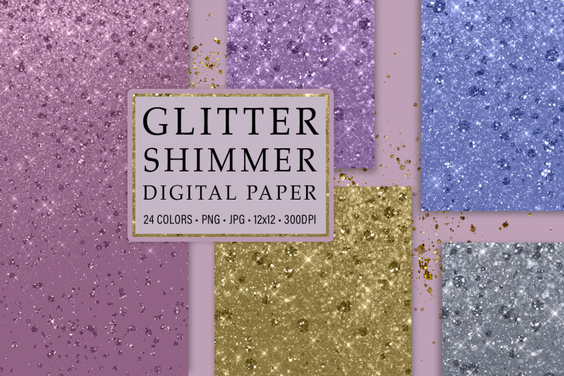 Glitter Shimmer Paper By Julie Campbell Designs | TheHungryJPEG