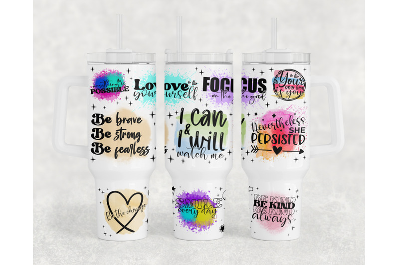 Inspirational Quotes 40oz Tumbler Wrap, Inspirational 40oz Quencher By ...