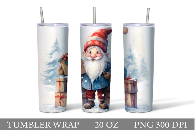 Gnome Tumbler Sublimation. Christmas Gnome Tumbler Design By ...