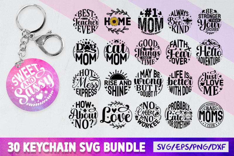 Keychain Svg Bundle By Regulrcrative | TheHungryJPEG