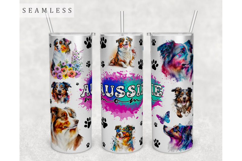 Aussie Mom Tumbler Wrap, 20oz Skinny Tumbler Sublimation Design, PNG By ...