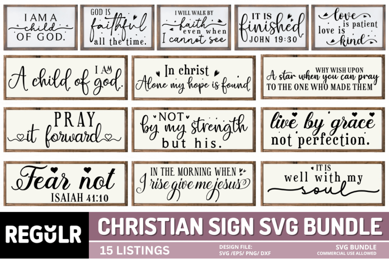 Christian Sign svg Bundle By Regulrcrative | TheHungryJPEG