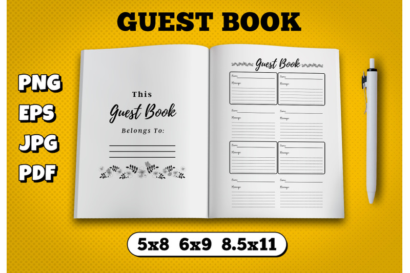 Guest book amazon kdp interior for kindle publisher By TiveCreate