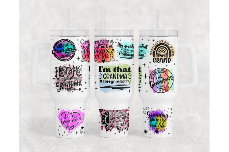 Grandma Quotes 40oz Tumbler Wrap, Grandma 40oz Quencher Tumbler PNG By ...