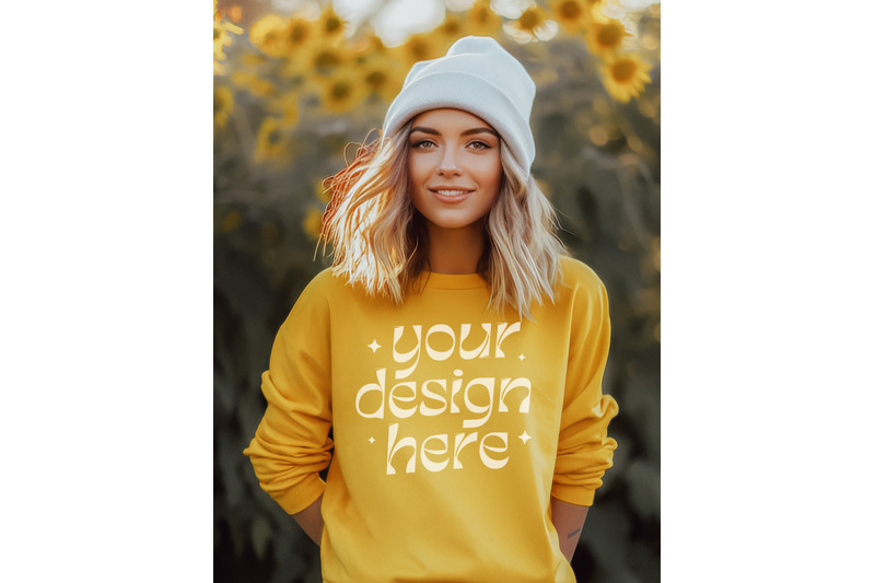 Gildan yellow sweatshirt best sale