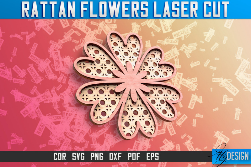 Rattan Flowers Laser Cut SVG | Laser Cut SVG Design | CNC Files By Fly ...