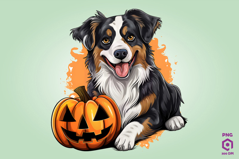 Halloween Australian Shepherd Dog 2 By ChippoaDesign | TheHungryJPEG