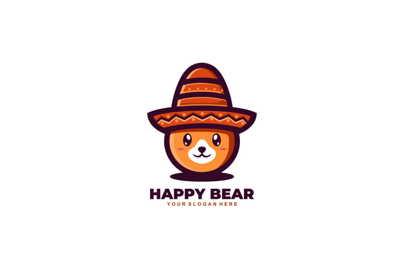 happy bear with hat vector template logo design By GraphicHouse ...