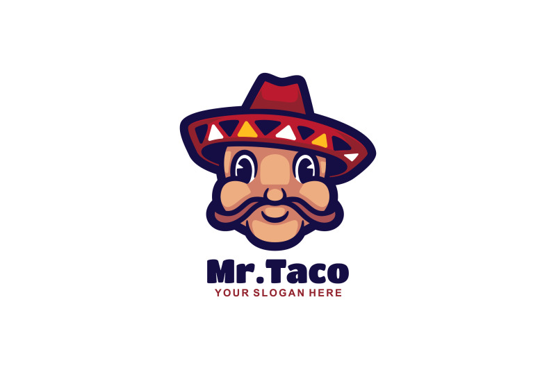 mr taco head vector template logo design By GraphicHouse | TheHungryJPEG