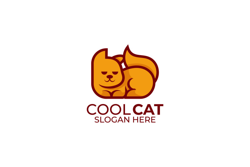 cat vector template design logo By GraphicHouse | TheHungryJPEG