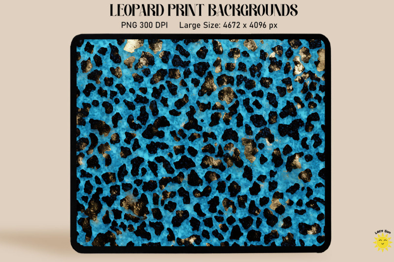 Blue Leopard Print Backgrounds By Mulew Art | TheHungryJPEG