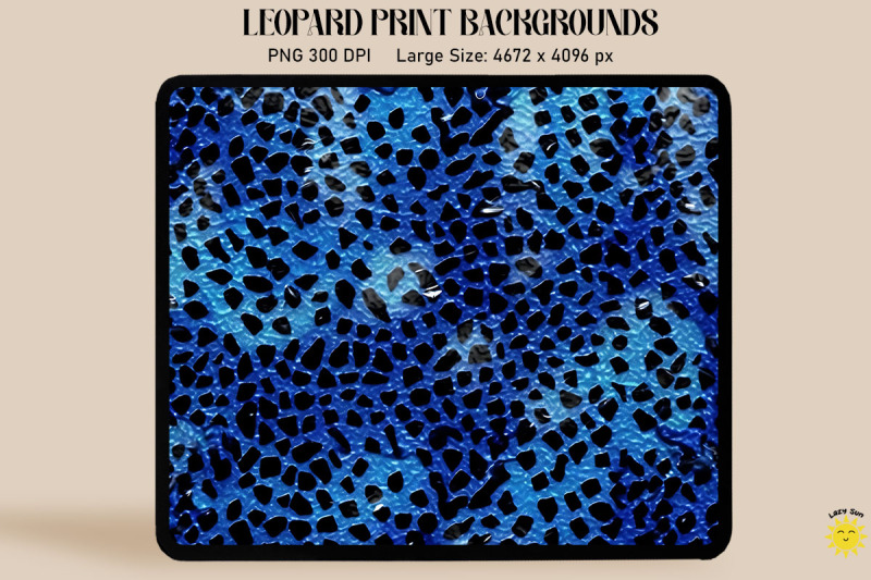 Blue Leopard Print Backgrounds By Mulew Art | TheHungryJPEG