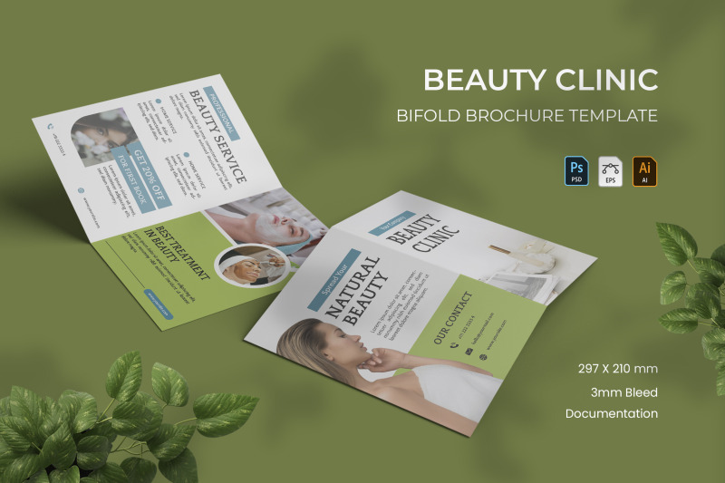 Beauty Clinic - Bifold Brochure By Vunira | TheHungryJPEG