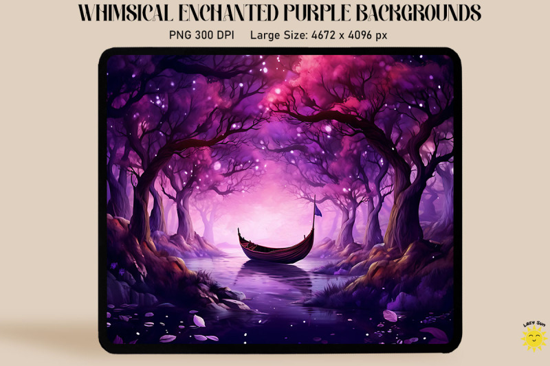 Whimsical Enchanted Purple Forest By Mulew Art | TheHungryJPEG