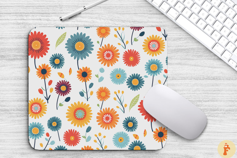 Cute And Simple Tiny Flowers Mouse Pad By Mulew Art | TheHungryJPEG