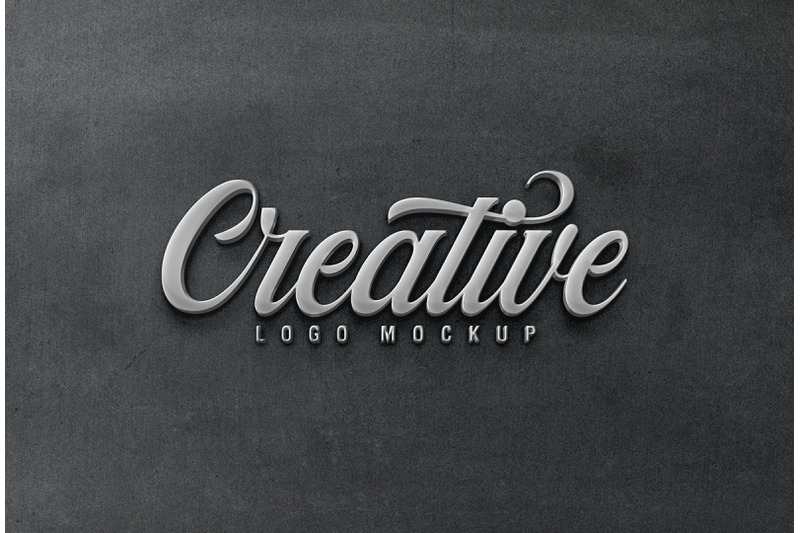 3D Metallic Sign Logo Mockup Wall Signage By Smart Works | TheHungryJPEG