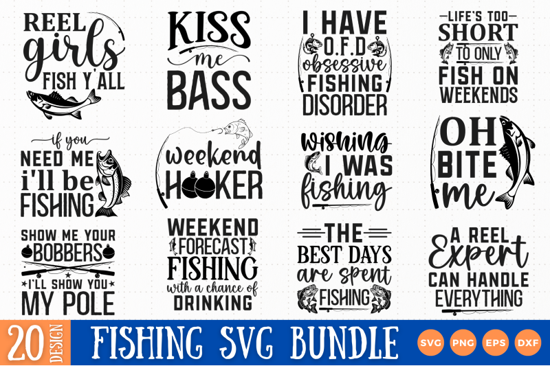 Fishing SVG Bundle By Regulrcrative | TheHungryJPEG