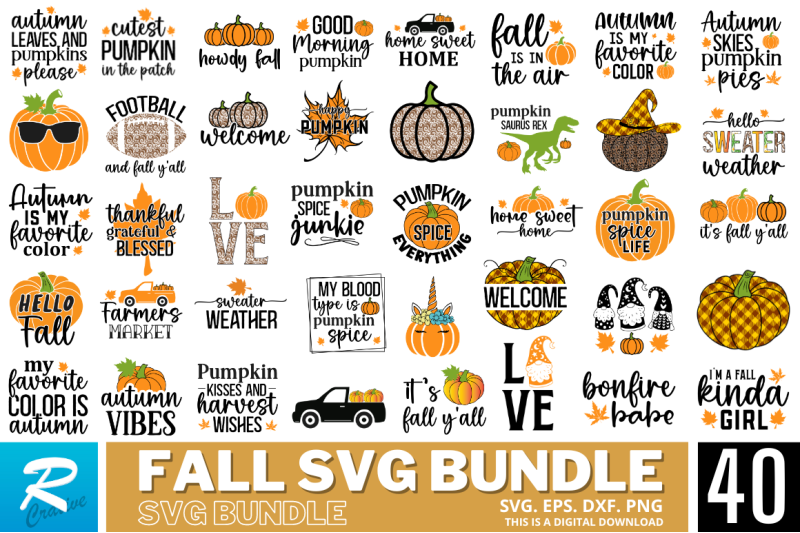 Fall SVG Bundle By Regulrcrative | TheHungryJPEG