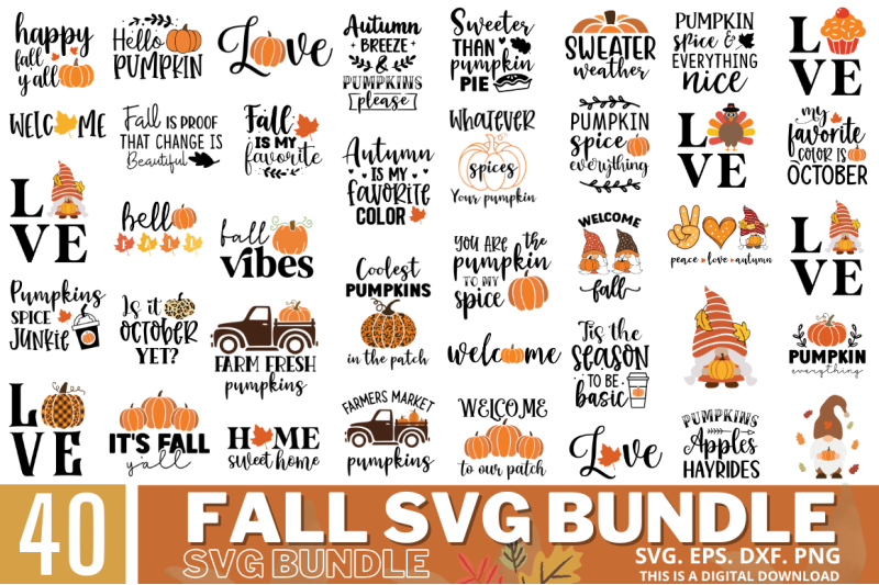 Fall SVG Bundle By Regulrcrative | TheHungryJPEG