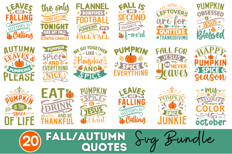 Fall SVG Bundle By Regulrcrative | TheHungryJPEG