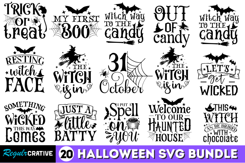 Halloween SVG Bundle By Regulrcrative | TheHungryJPEG