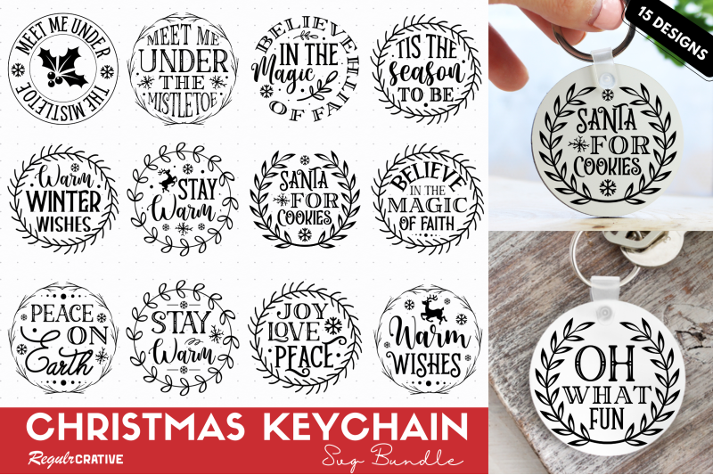 Keychain Christmas SVG Bundle By Regulrcrative | TheHungryJPEG