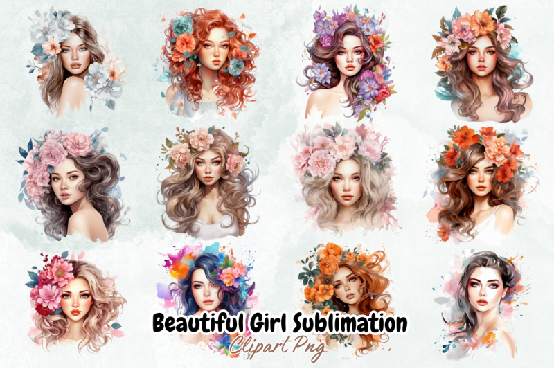 Beautiful Girl Sublimation Bundle By Bundlestshirt | TheHungryJPEG